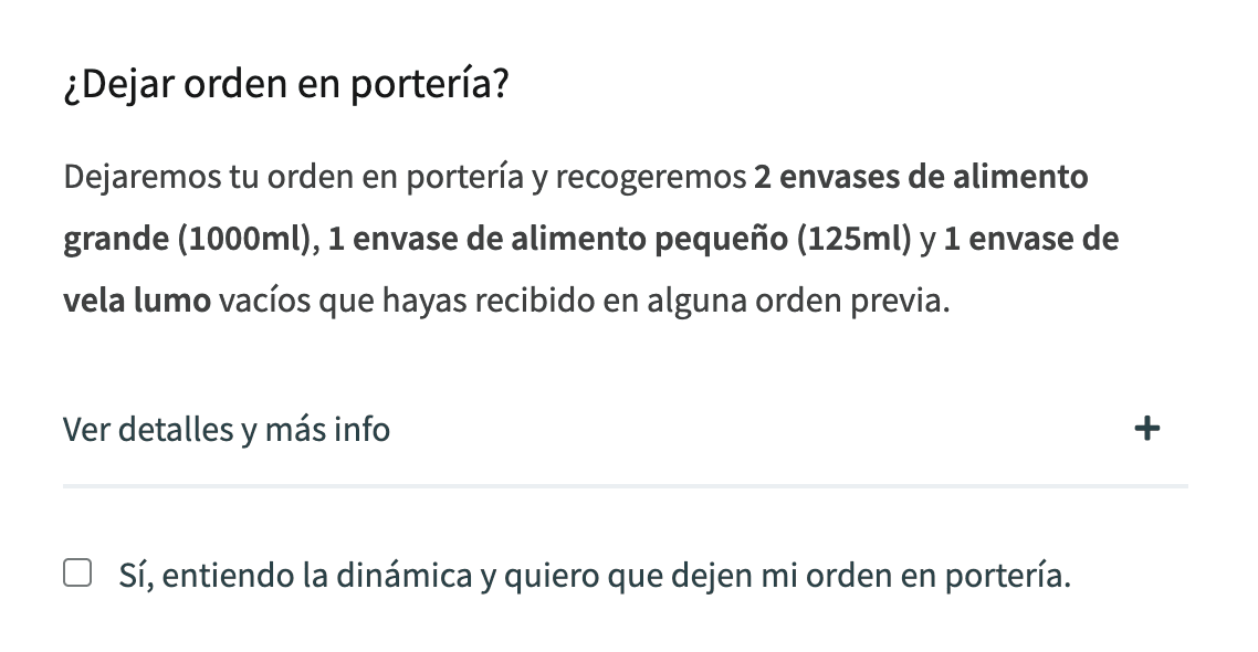 Aviso de dejar orden en portería